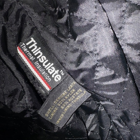 Express Avenue De L'opera Leather‎ Belted Moto Jacket Thinsulate Y2K Black S - Picture 14 of 16